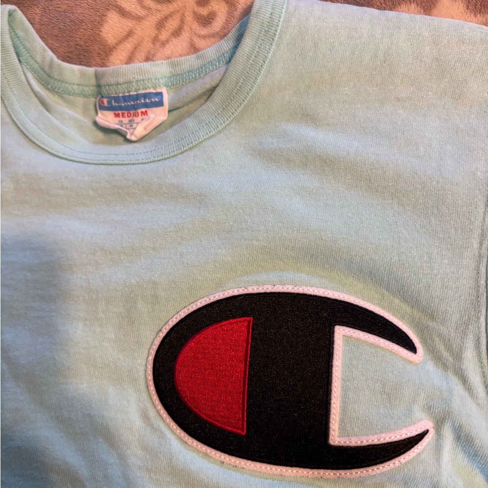 Champion Kids Aqua T-Shirt with Logo